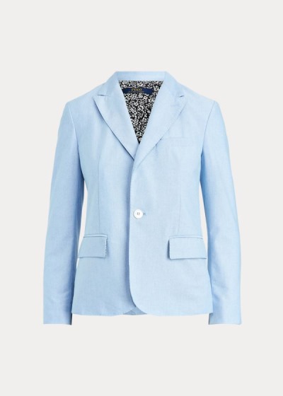 Blazer Polo Ralph Lauren Mujer Azules - Cotton Oxford - RDQGV0248